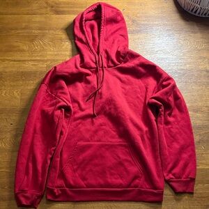Oversized Plain Red Sweatshirt